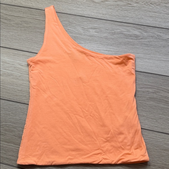 J. Crew NWT FormKnit One-Shoulder Tank - Bright Cantelope size S Soft Basic - Picture 4 of 9
